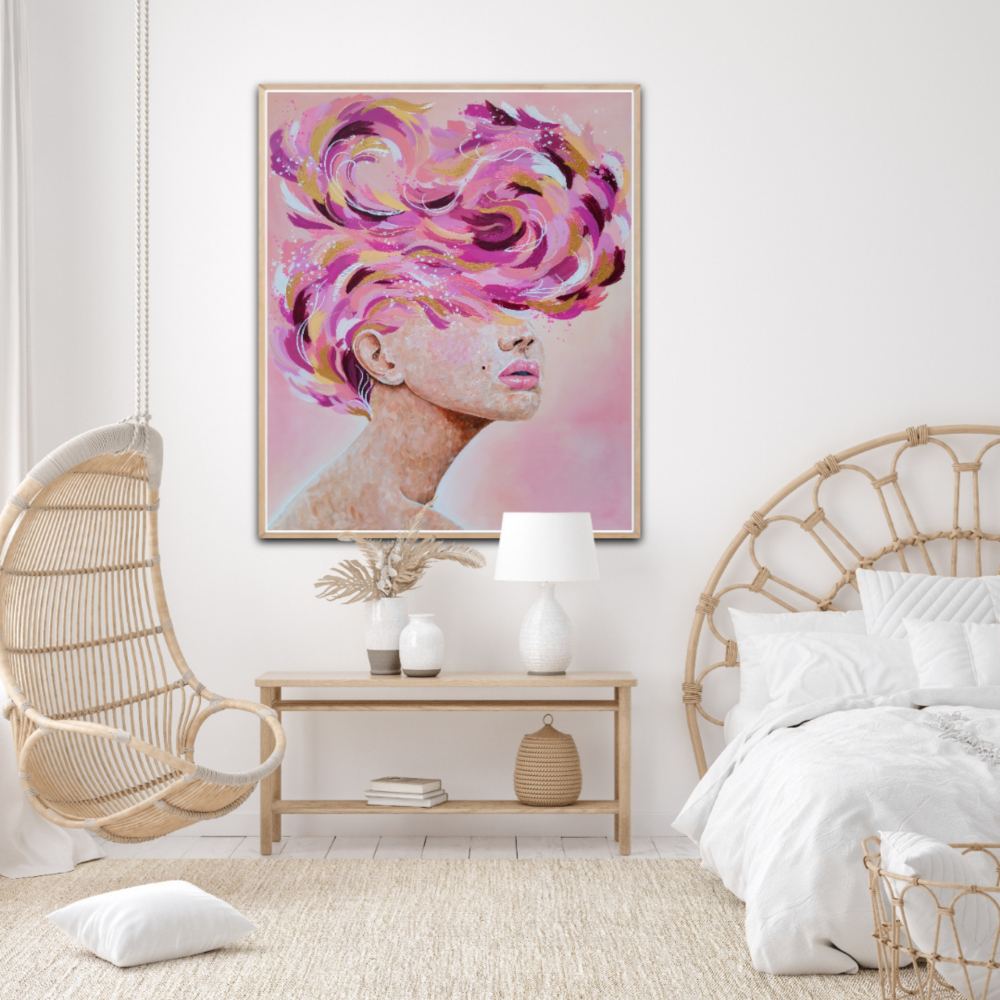 Painting of a emerald cut green sapphire